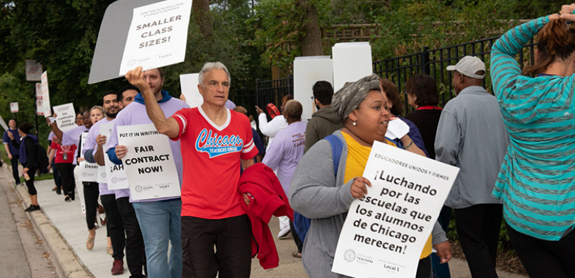 CTU picketers marching