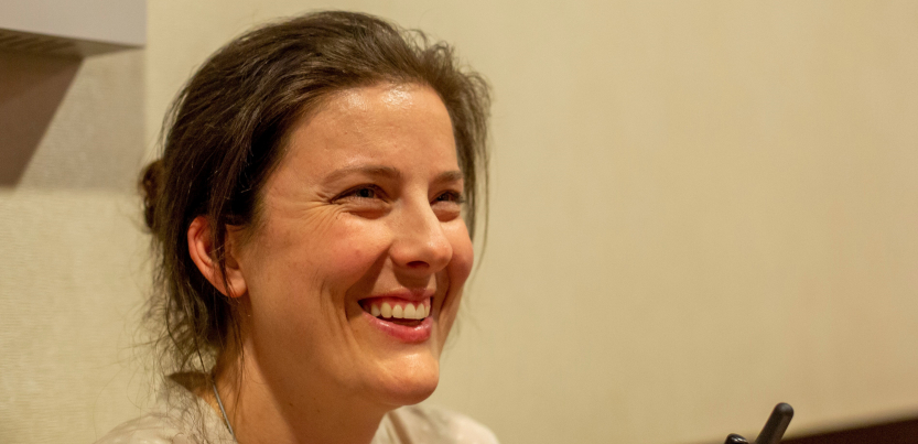 Samantha smiling during the 2014 Labor Notes Conference