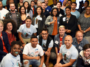 Group shot of LGBTQ Economic Justice summit of about 40 people