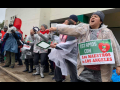 Teachers on a picket line in Los Angeles January 2019