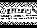 Illustration of a clock, piano and pencil reading: Steward's Corner: Recruiting and Keeping Volunteers