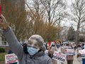 Nurses marching at Jacobi Medical Center